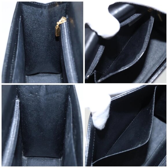 GIVENCHY Hand Bag Leather Black Gold Auth - Picture 15 of 16